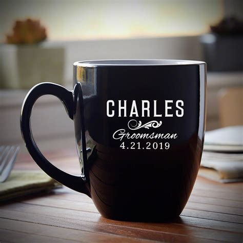 personalized classic groomsman mug coffee lover gift etched etsy
