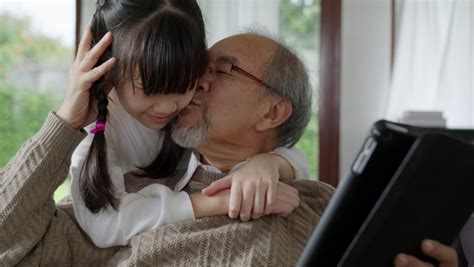 Asian Grandfather Girl Stock Video Footage 4k And Hd Video Clips