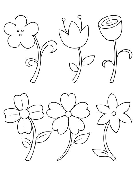 flower coloring pages printable easy easy flower coloring pages