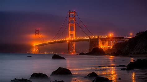 8k descarga gratis puente golden gate california noche luces