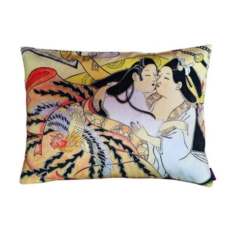 japanese shunga cushion for valentine s day featuring lovers in the upstairs room of a