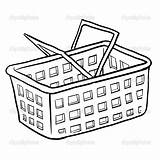 Basket Shopping Sketch Coloring Cart Grocery Pages Template Stock Clipart Illustration Paintingvalley Depositphotos sketch template