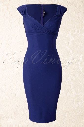 Pinup Couture 50s Erin Wiggle Dress Royal Blue