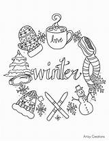 Coloring Winter Pages Printable Adults Color Scene Scenes Adult Christmas Sheets Kids Bullet Mandala Book January Milky Way Journal Printables sketch template