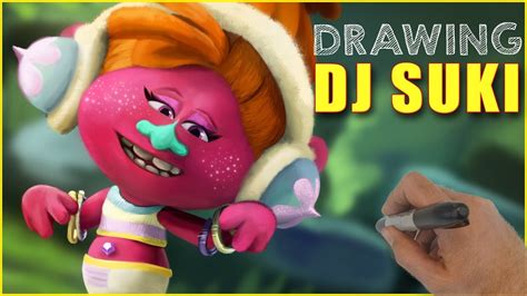 drawing dj suki   trolls  kids coloring book coloring