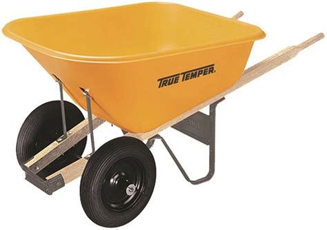 true temper vb wheelbarrow tray  cu ft capacity poly yellow vorg rvvb