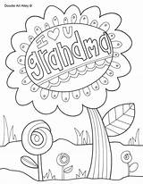 Grandma Coloring Pages Happy Birthday Grandparents Nana Mothers Grandpa Doodle Alley Print Printable Color Valentines Sheets Holiday Grandparent Colouring Cards sketch template