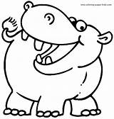 Coloring Pages Hippo Animal Color Printable Sheets Kids Sheet Found Hippos sketch template
