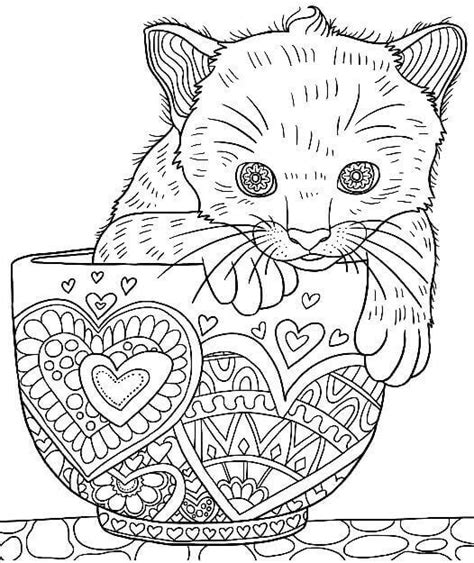 printable cat coloring pages  adults  printable templates