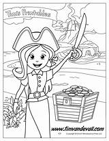 Pirate Girl Coloring Printable Pages Timvandevall Printables Choose Board sketch template