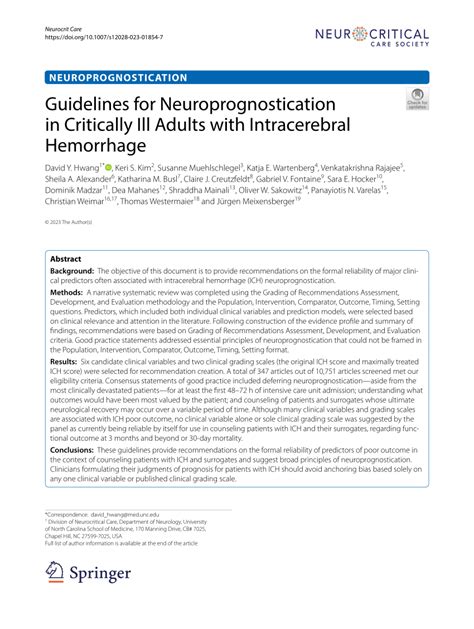 guidelines  neuroprognostication  critically ill adults