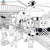 Thomas Coloring Train Pages Halloween Friends Kids Drawing Diesel Printable Track Color Activities Cartoon Den Sheets Printables Tank Engine Print sketch template