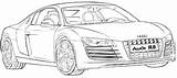 Audi R8 Ausmalbilder Colouring Malvorlagen Besök Kostenlose Carscoloring sketch template