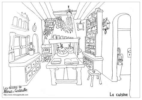 drawing kitchen room  buildings  architecture printable
