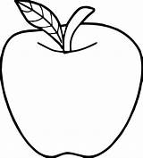 Apple Drawing Coloring Simple Good sketch template