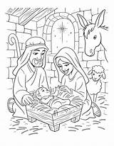 Nativity Manger Luke sketch template
