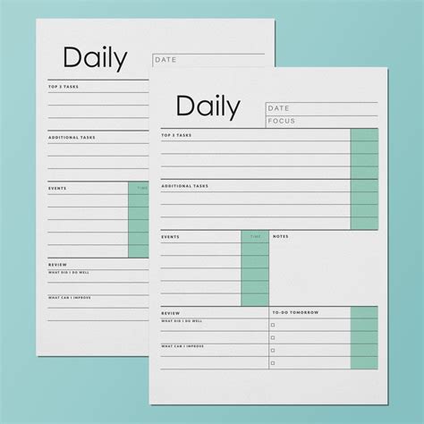 daily planner printable adhd daily schedule daily tasks log etsy