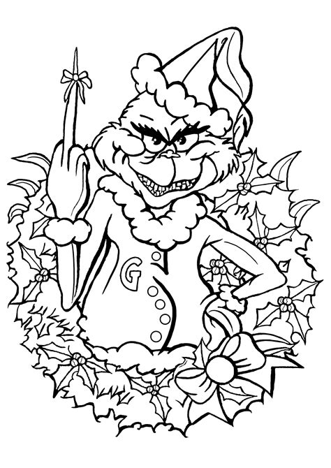 grinch christmas adult coloring pages