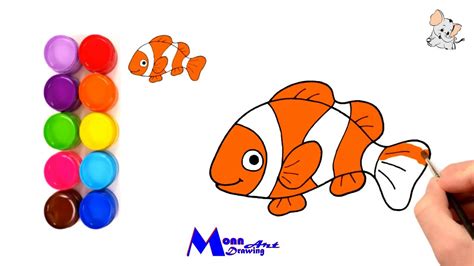 draw clown fish coloring page  toddlers learn drawing sea