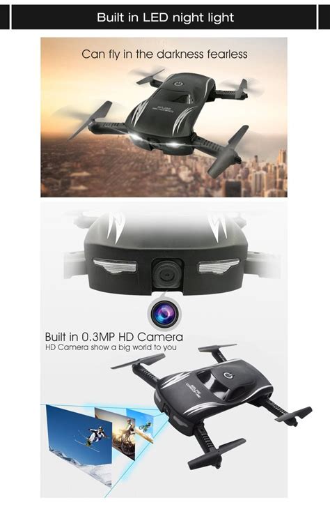 arris rc foldable pocket drone  altitude hold mp hd camera headless voice control