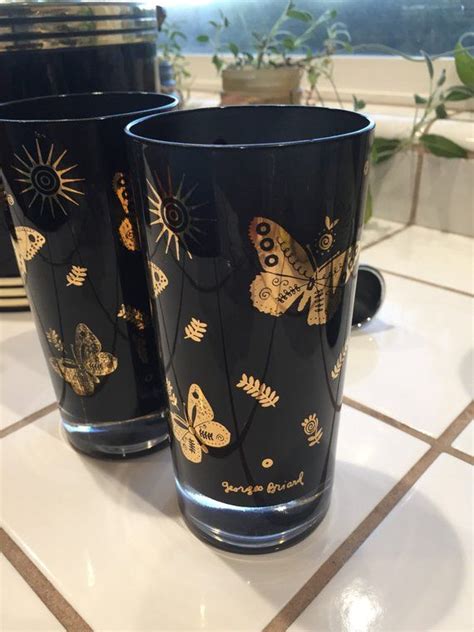 georges briard gold and black tumblers highball atomic
