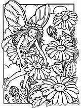Coloring Fairy Pages Flower Popular sketch template