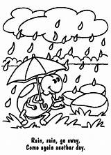 Rain Away Go Coloring Rhyme Nursery Template sketch template