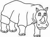 Rhinoceros Rhino Coloring Colouring Animals Dessin Coloriage Pages Colorier Part Imprimer Printable Popular Coloringhome sketch template