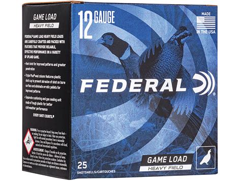 Federal Game Shok Heavy Field Load Ammo 12 Ga 2 3 4 1 1 8oz 4 Shot
