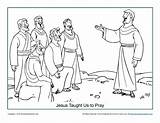 Jesus Coloring Pray Taught Activity sketch template