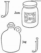 Coloring Jam Jug Magic Letter sketch template