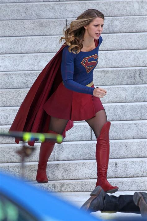Sexy Beautiful Babes Melissa Benoist ‘supergirl’ Set In
