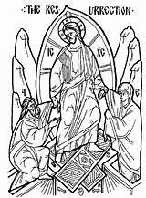 Orthodox Coloring Resurrection Icone Byzantine Colorare Feast Résurrection Saints Sketch sketch template