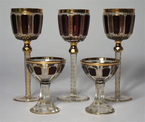 Fine And Rare Collection Of Late 19th Century Moser Cut Crystal Glasses