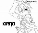 Sword Kirito Coloring Drawing Kazuto Anime Deviantart Pages Kirigaya Line Lineart Sao Getdrawings Library Basi Digital sketch template