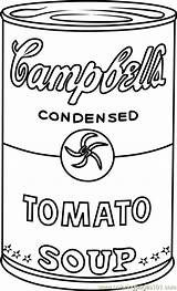 Soup Warhol Andy Coloring Pages Campbell Campbells Drawing Kids Pop Cans Printable Sopa Color Print Coloringpages101 Ift Tt Drawings Getdrawings sketch template