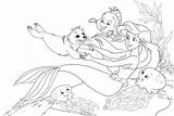 Mermaid Coloring Pages Little Ariel Printable Coloringme sketch template