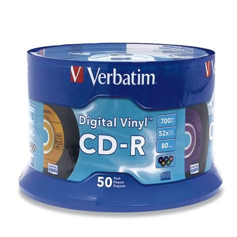 Verbatim Digital Vinyl Cd R 80min 700mb 52x 50pk Spindle