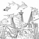 Ocean Coloring Pages Printable Kids Sea Fish Children Book sketch template