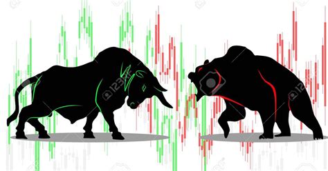 Stock Market Logo Bull Bull And Bear Symbols On Stock