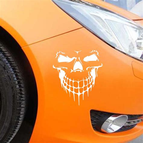 hot selling  arrival retro design reflective skull car stickers styling removable waterproof