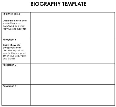 printable biography templates examples ms word templatedata