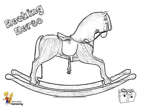 printable rocking horse coloring page printable coloring pages