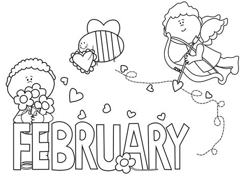 adorable february coloring page  printable coloring pages  kids