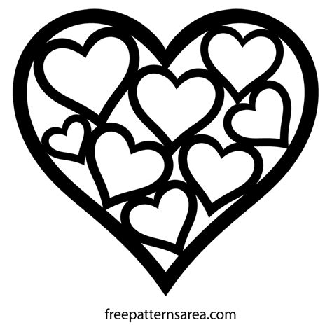 printable heart outline svg template  valentines day coloriage