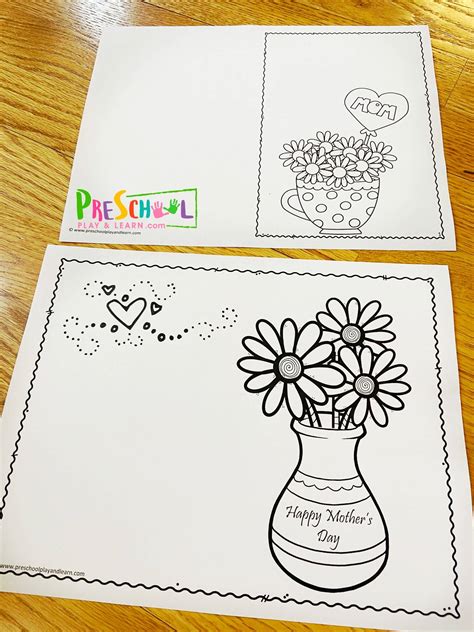 printable homemade mothers day cards  color