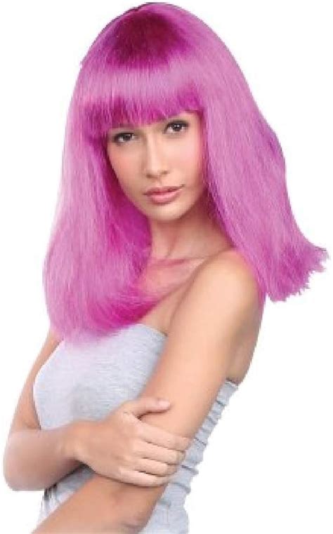 amazoncom bright pink halloween wig costume accessory  size fits  clothing shoes