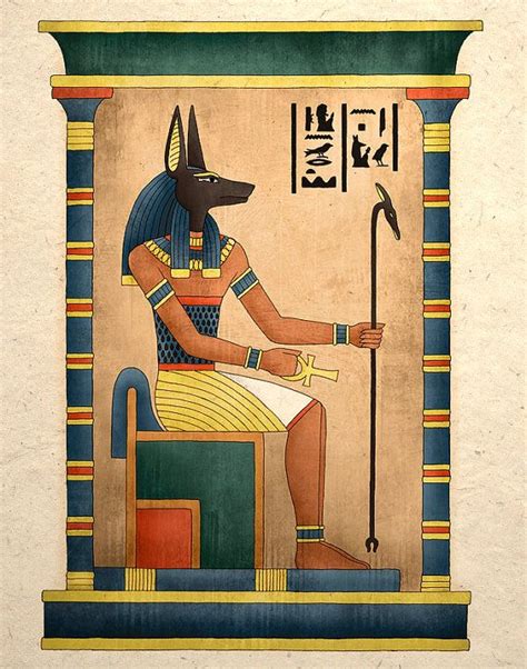 kunstdruck von der ägyptischen antike gott anubis von tigerhouseart
