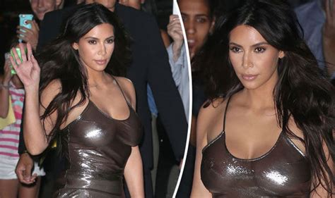 Kim Kardashian Flaunts Nipples Again As She Goes Braless In Metallic