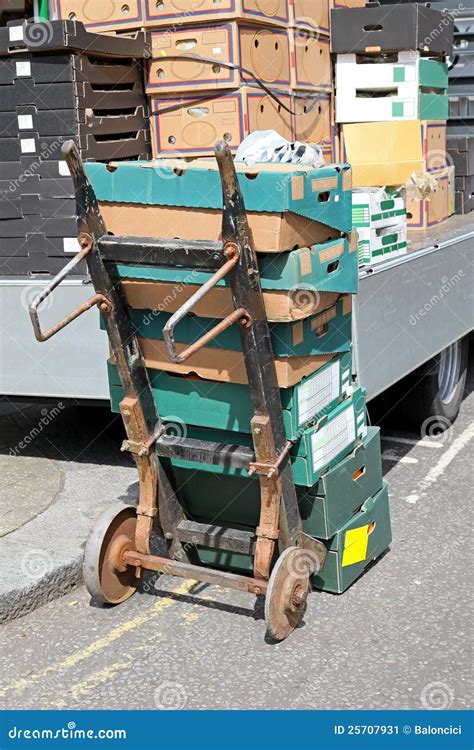 dolly cart stock image image  cargo goods transportation